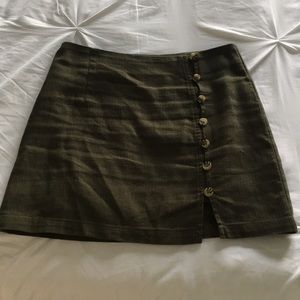 olive green mini skirt